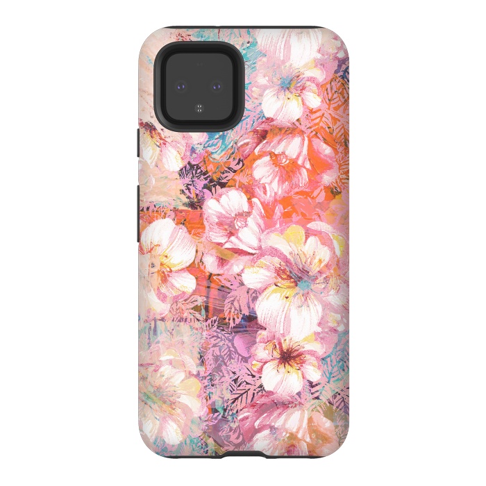 Pixel 4 StrongFit Colorful brushed roses painting by Oana 