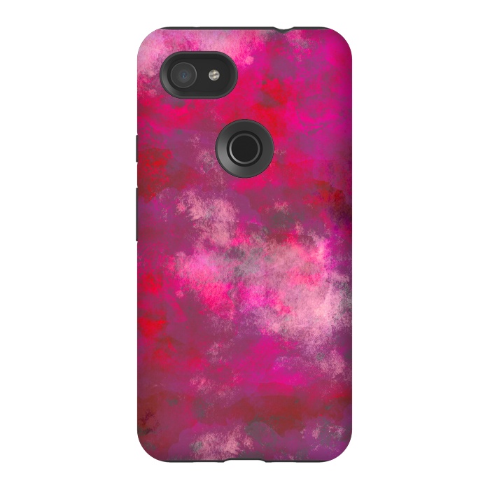 Pixel 3AXL StrongFit Pink abstract watercolor by Josie