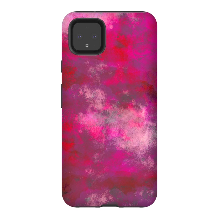 Pixel 4XL StrongFit Pink abstract watercolor by Josie