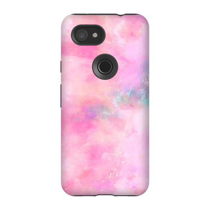 Pixel 3A StrongFit Baby Pink watercolor abstract texture by Josie