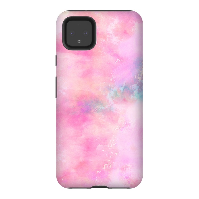 Pixel 4XL StrongFit Baby Pink watercolor abstract texture by Josie