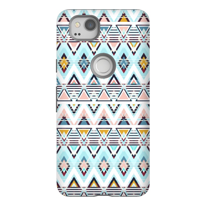 Pixel 2 StrongFit Colorful ethnic tribal triangles by Oana 