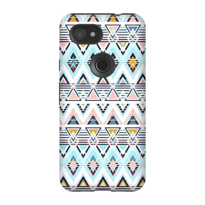 Pixel 3A StrongFit Colorful ethnic tribal triangles by Oana 