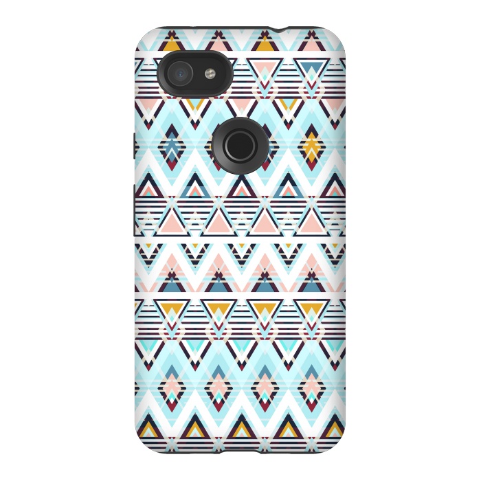 Pixel 3AXL StrongFit Colorful ethnic tribal triangles by Oana 
