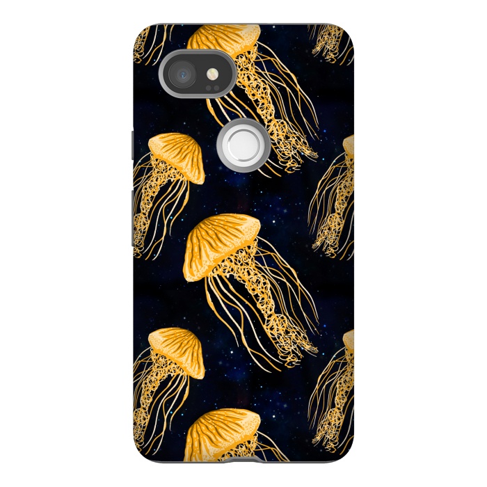 Pixel 2XL StrongFit Galaxy Jellyfish Pattern by Julie Erin Designs