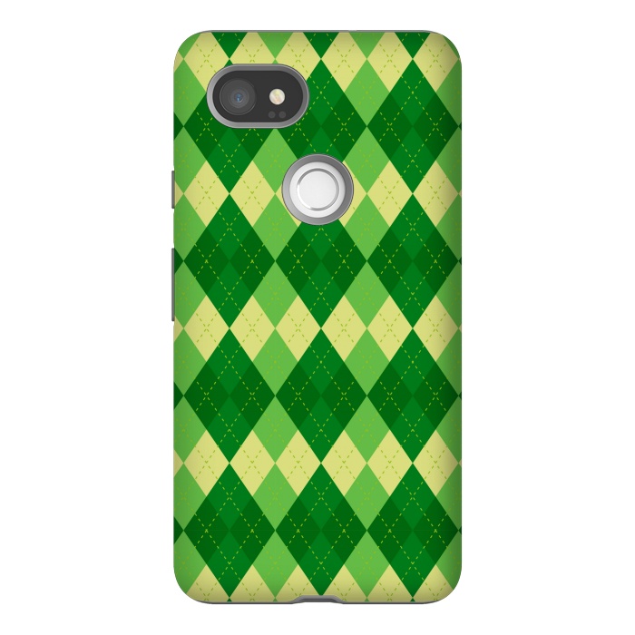 Pixel 2XL StrongFit diamond green pattern by MALLIKA