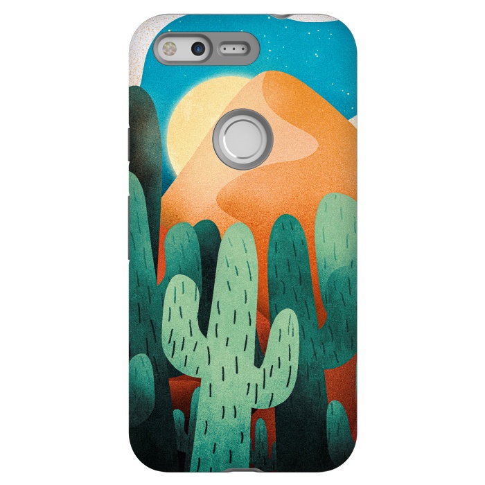 Pixel StrongFit Sand cactus mountains by Steve Wade (Swade)