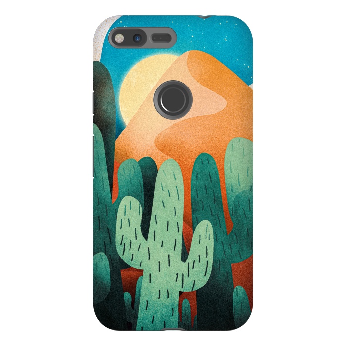 Pixel XL StrongFit Sand cactus mountains by Steve Wade (Swade)