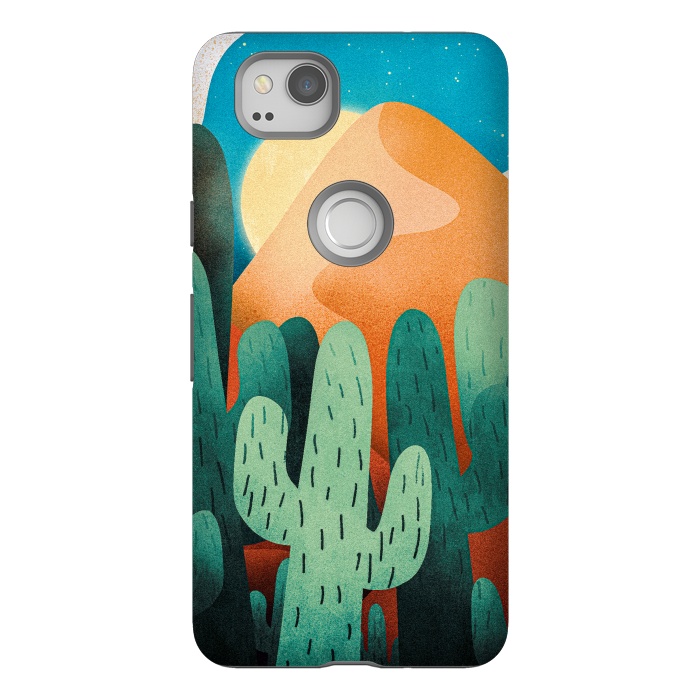 Pixel 2 StrongFit Sand cactus mountains by Steve Wade (Swade)