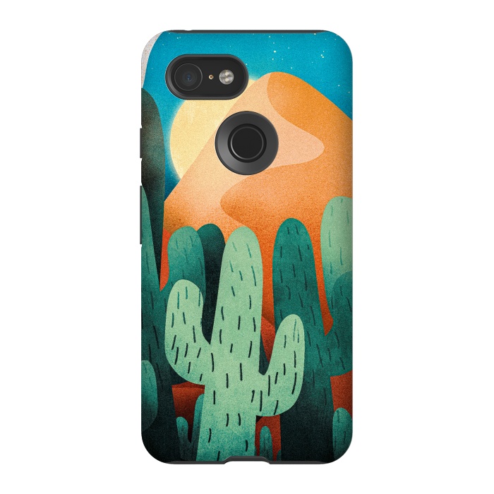 Pixel 3 StrongFit Sand cactus mountains by Steve Wade (Swade)