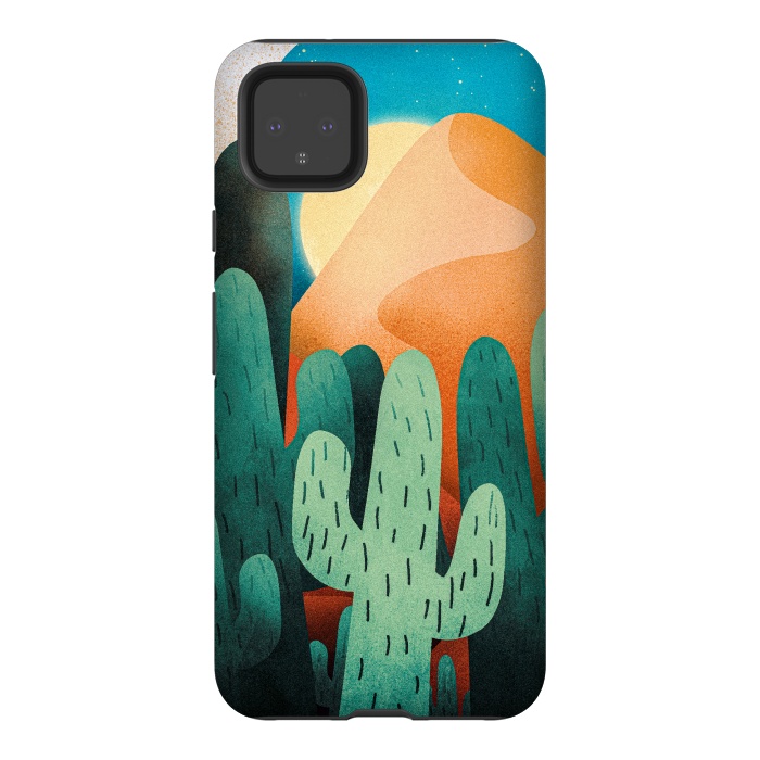 Pixel 4XL StrongFit Sand cactus mountains by Steve Wade (Swade)