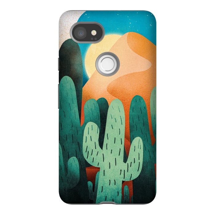Pixel 2XL StrongFit Sand cactus mountains by Steve Wade (Swade)