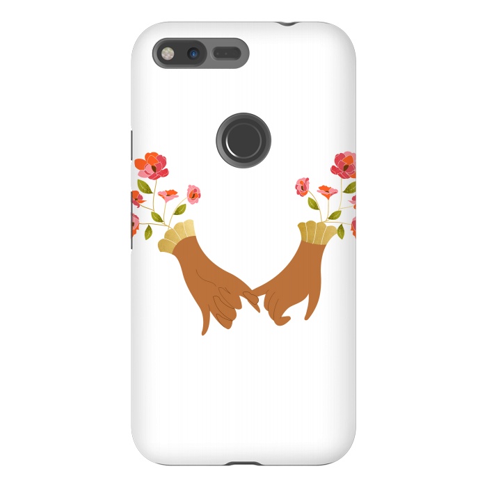 Pixel XL StrongFit I Pinky Promise | Valentine's Day Love Friendship | Floral Botanical Join Hands Forever by Uma Prabhakar Gokhale