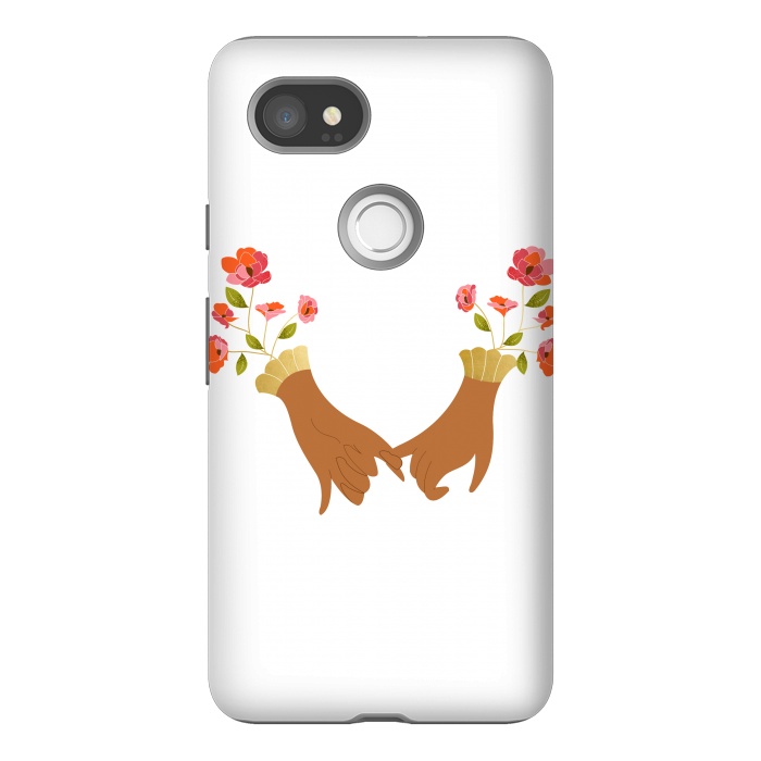 Pixel 2XL StrongFit I Pinky Promise | Valentine's Day Love Friendship | Floral Botanical Join Hands Forever by Uma Prabhakar Gokhale