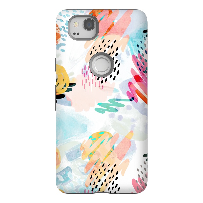 Pixel 2 StrongFit Playful paint splats and brushed doodles by Oana 