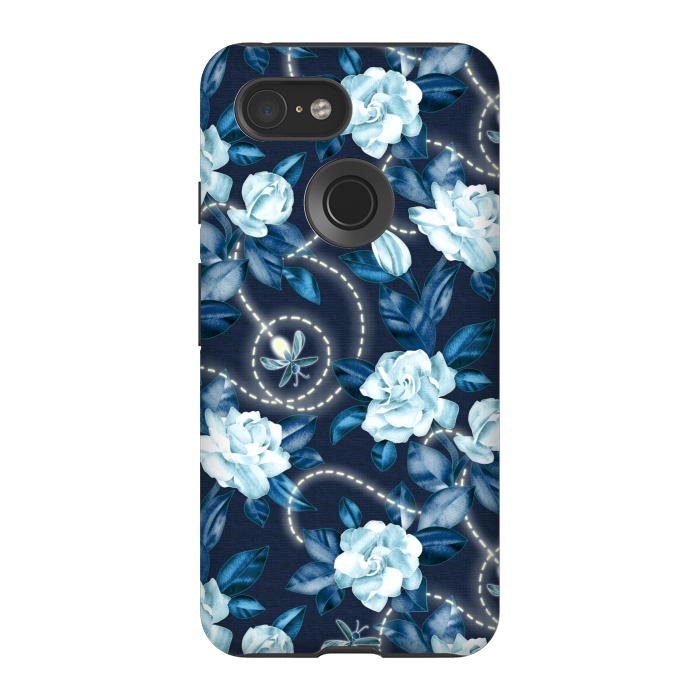 Pixel 3 StrongFit Midnight Sparkles - fireflies and flowers by Micklyn Le Feuvre