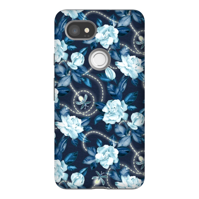 Pixel 2XL StrongFit Midnight Sparkles - fireflies and flowers by Micklyn Le Feuvre
