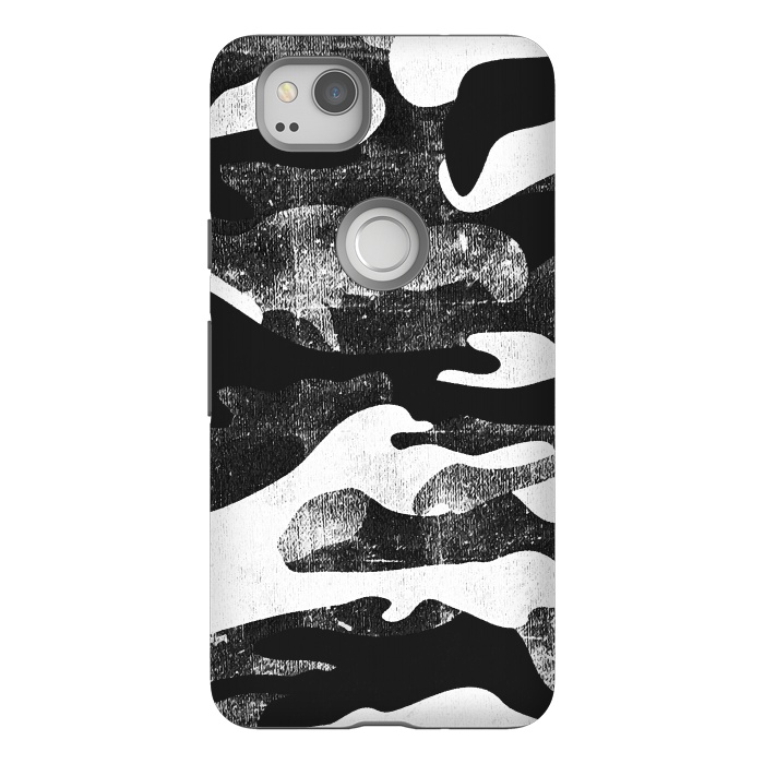Pixel 2 StrongFit Textured grunge monochrome camouflage by Oana 