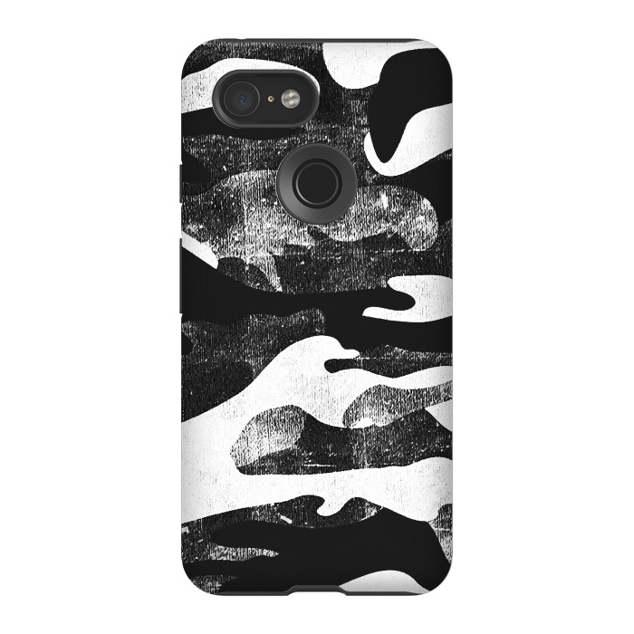 Pixel 3 StrongFit Textured grunge monochrome camouflage by Oana 