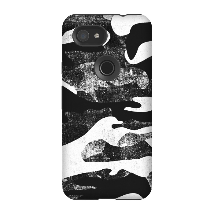 Pixel 3A StrongFit Textured grunge monochrome camouflage by Oana 