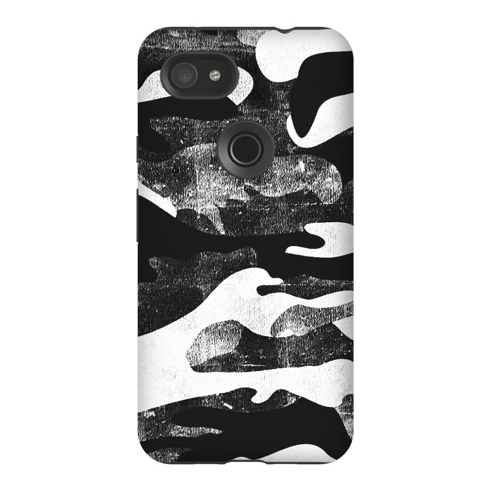 Pixel 3AXL StrongFit Textured grunge monochrome camouflage by Oana 