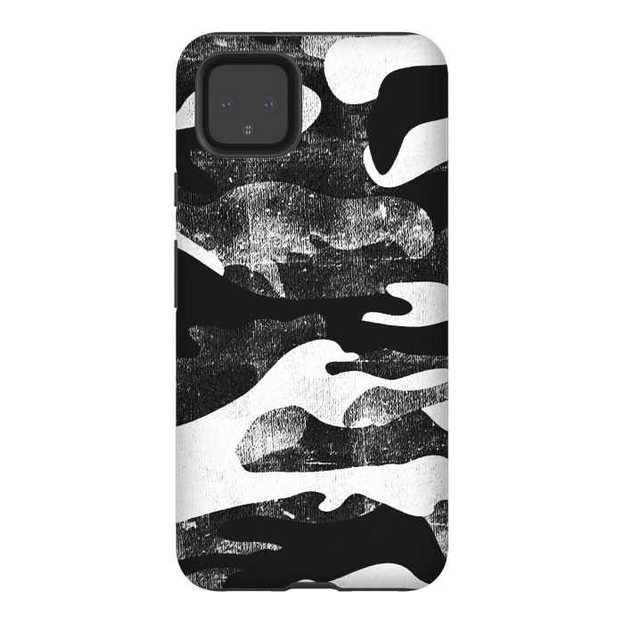 Pixel 4XL StrongFit Textured grunge monochrome camouflage by Oana 
