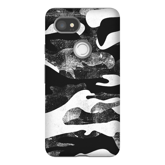 Pixel 2XL StrongFit Textured grunge monochrome camouflage by Oana 