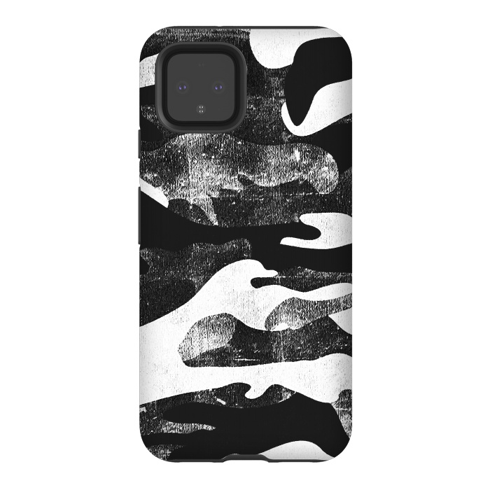 Pixel 4 StrongFit Textured grunge monochrome camouflage by Oana 