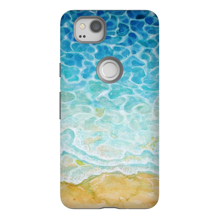 Pixel 2 StrongFit Watercolor Sea G564 by Medusa GraphicArt