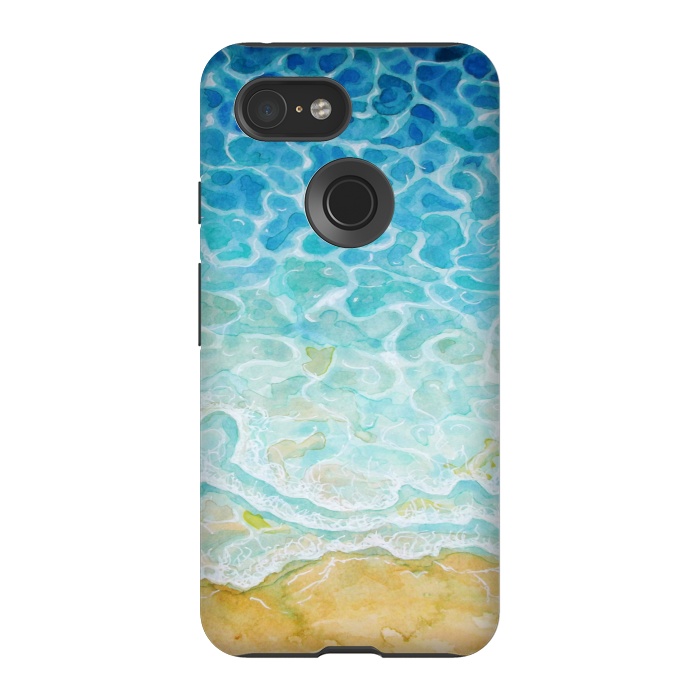 Pixel 3 StrongFit Watercolor Sea G564 by Medusa GraphicArt
