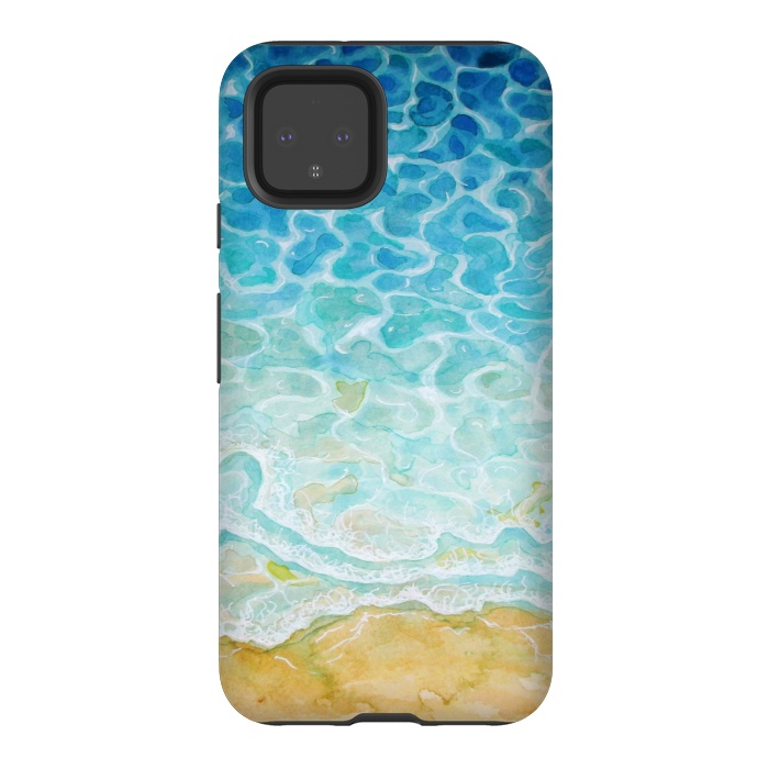 Pixel 4 StrongFit Watercolor Sea G564 by Medusa GraphicArt