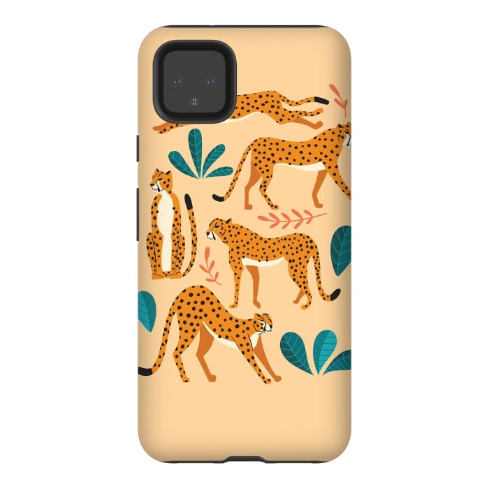 Pixel 4XL StrongFit Cheetahs beige 02 by Jelena Obradovic