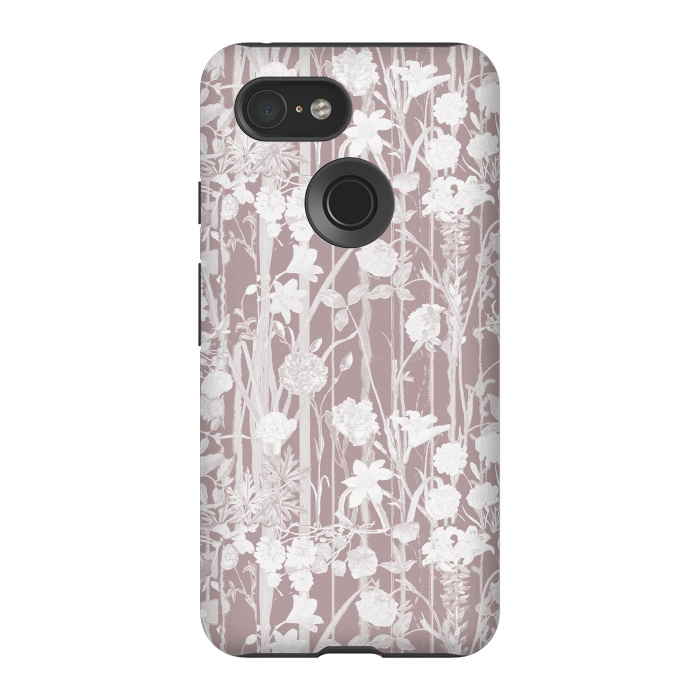 Pixel 3 StrongFit Dusty pink botanical flower garden by Oana 