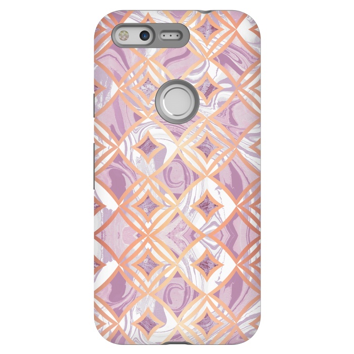 Pixel StrongFit Elegant pink rose gold marble tiles by Oana 