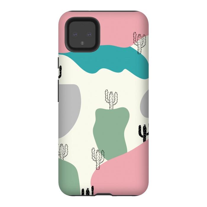 Pixel 4XL StrongFit Mountain Cactus by Creativeaxle