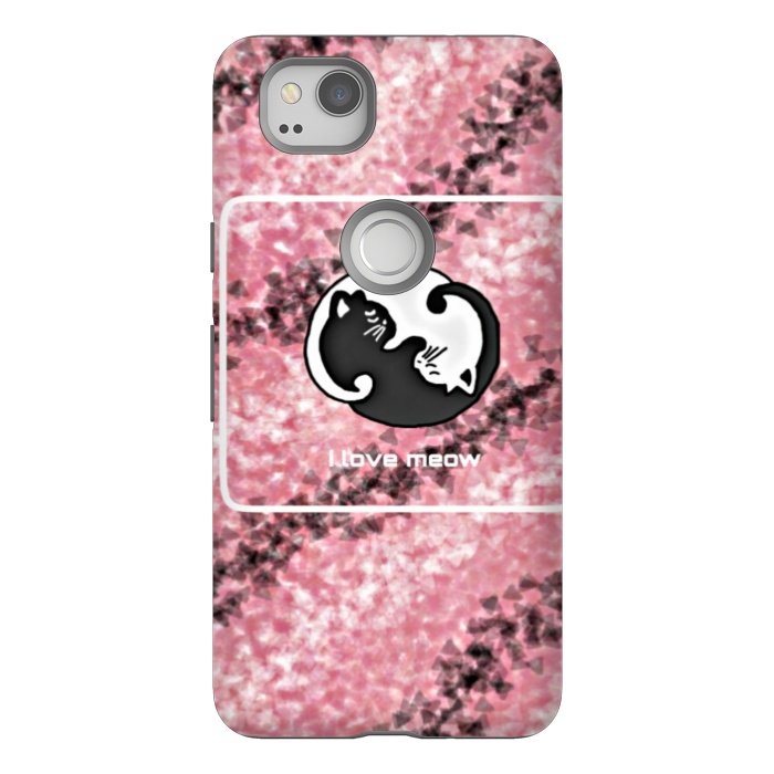 Pixel 2 StrongFit Yinyang Cat pink by CAS