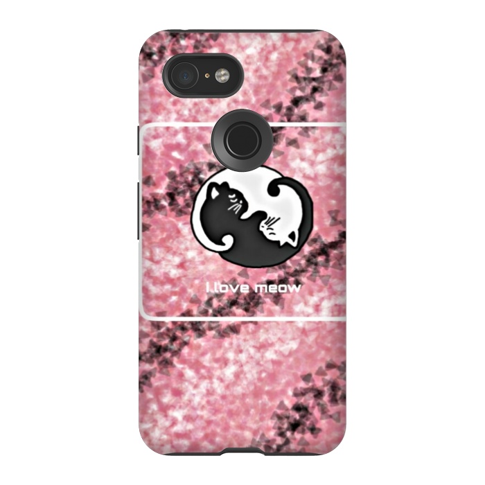 Pixel 3 StrongFit Yinyang Cat pink by CAS