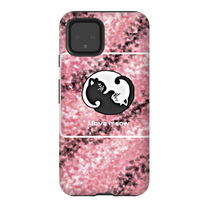 Pixel 4 StrongFit Yinyang Cat pink by CAS