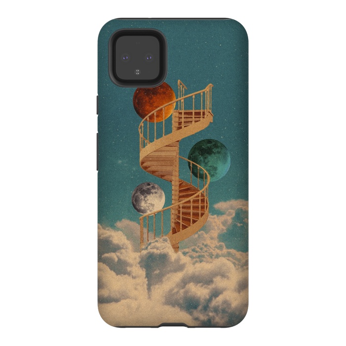 Pixel 4XL StrongFit Stairway to the moon by Eleaxart