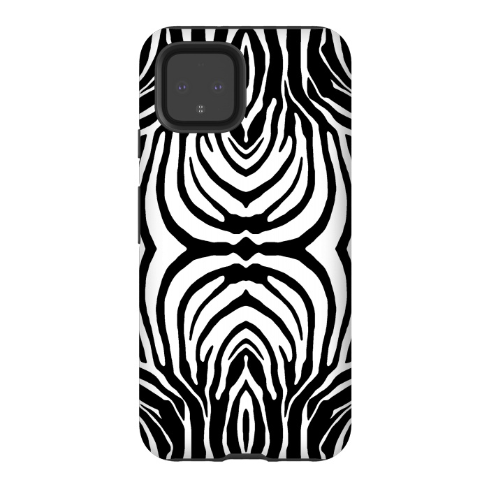 Pixel 4 StrongFit White zebra stripes by Oana 