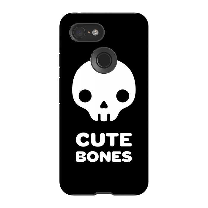 Pixel 3 StrongFit Cute skull by Laura Nagel