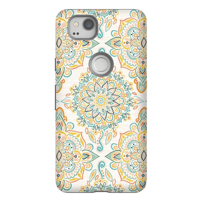 Pixel 2 StrongFit Retro Spring Folk Art Diamonds by Tangerine-Tane