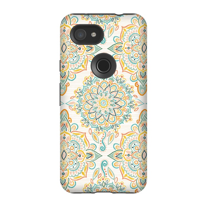 Pixel 3A StrongFit Retro Spring Folk Art Diamonds by Tangerine-Tane