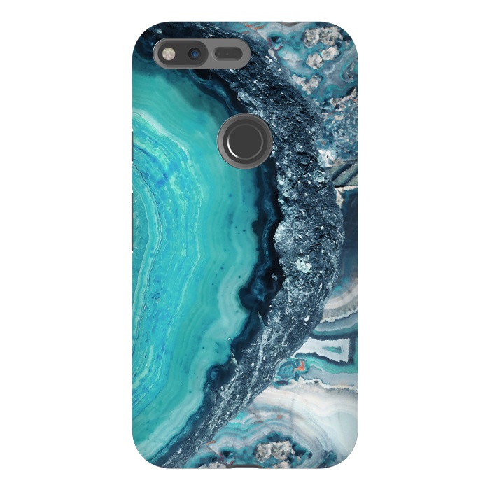 Pixel XL StrongFit Turquoise silver geode precious stone by Oana 