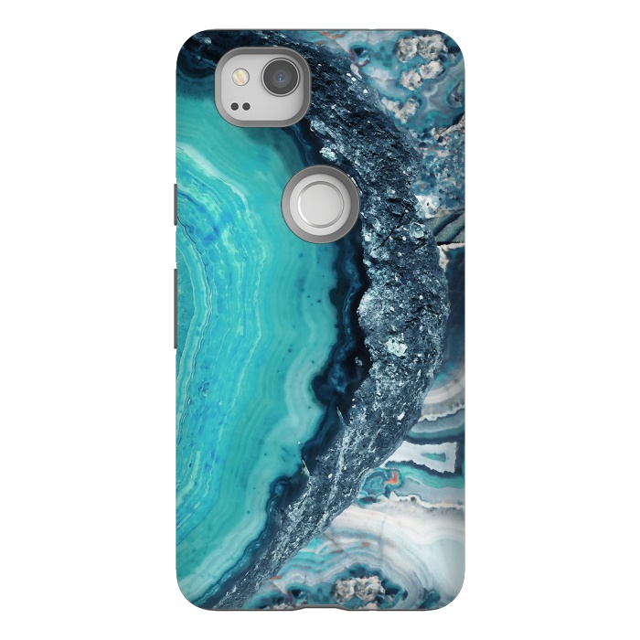Pixel 2 StrongFit Turquoise silver geode precious stone by Oana 