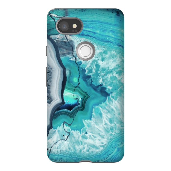 Pixel 2XL StrongFit Turquoise agate geode marble by Oana 