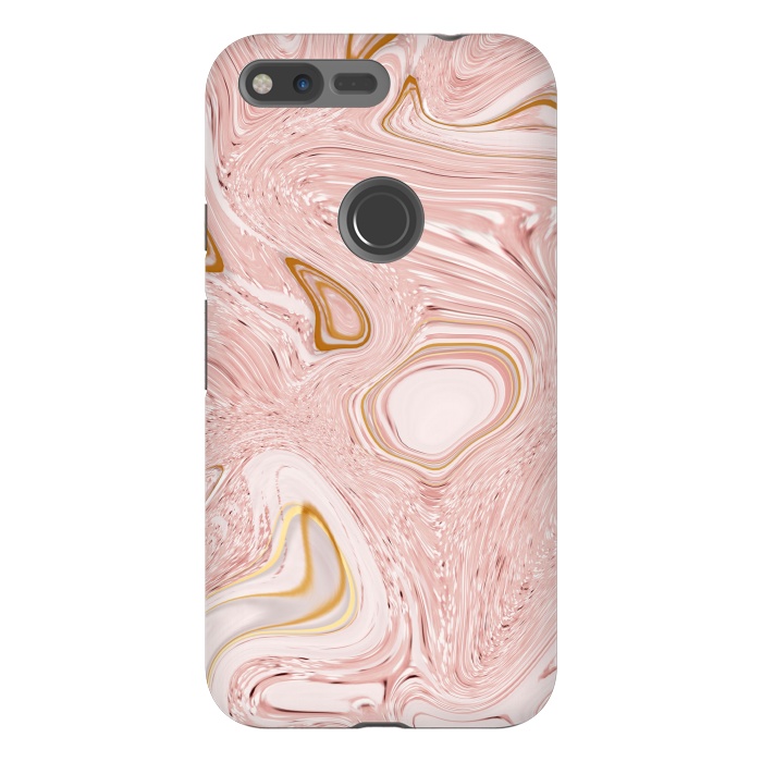 Pixel XL StrongFit Golden pink marble by Martina