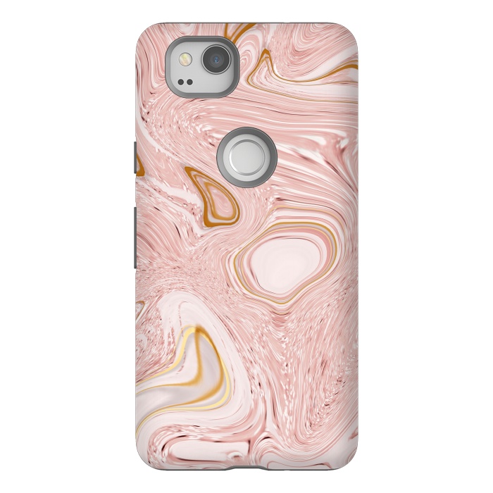Pixel 2 StrongFit Golden pink marble by Martina