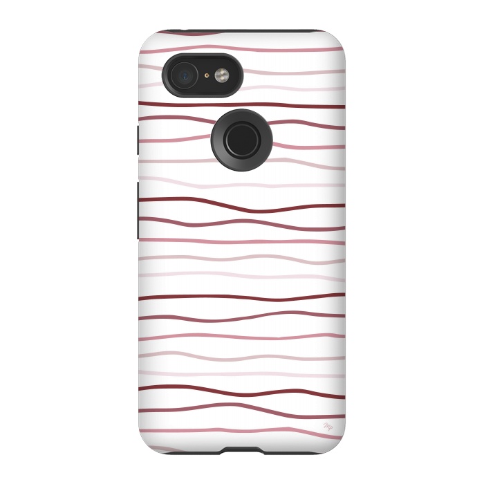 Pixel 3 StrongFit Vintage Pink Stripes by Martina