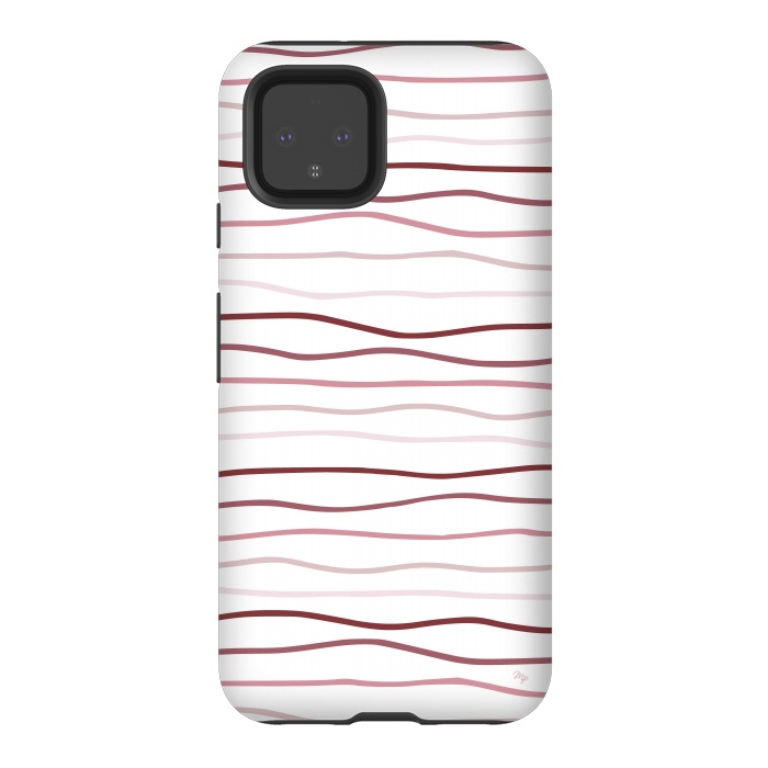 Pixel 4 StrongFit Vintage Pink Stripes by Martina
